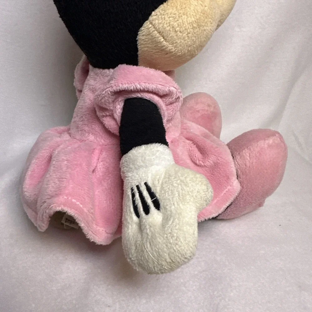 Disney Baby Minnie Mouse Plush Doll Rattle Baby‎ Infant Toy Polka Dot Ribbon 15